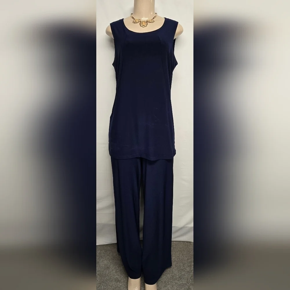 Attitudes By Renee M Slinky Stretch Knit 3 Pc Matchin Suit Pants Top Jacket Set